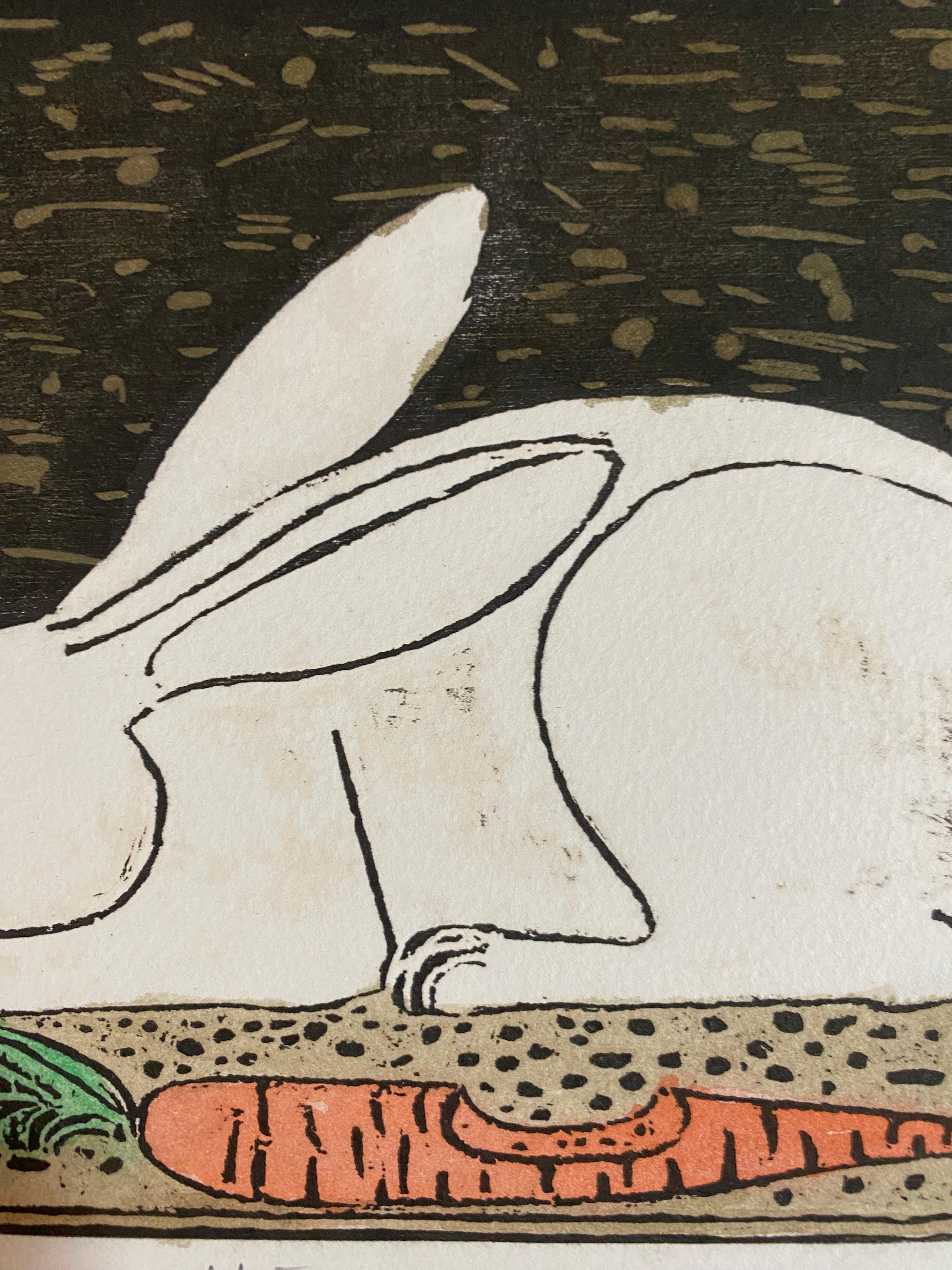 Papier François Xavier Lalanne The rabbit (Le lapin)  Pièce unique en vente