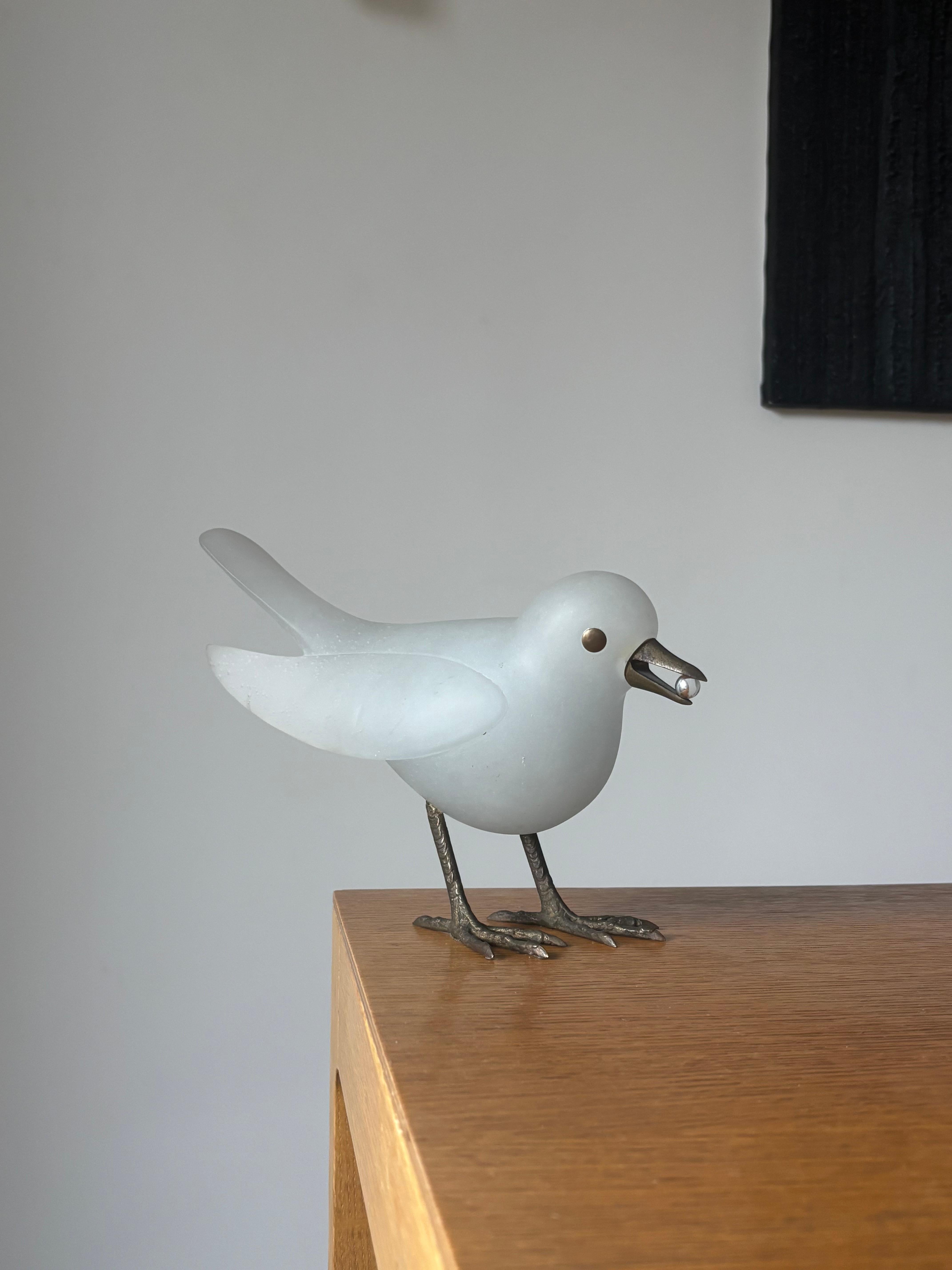 Mid-Century moderno Francois-Xavier Lalanne X Daum oiseau circa 1978 in vendita