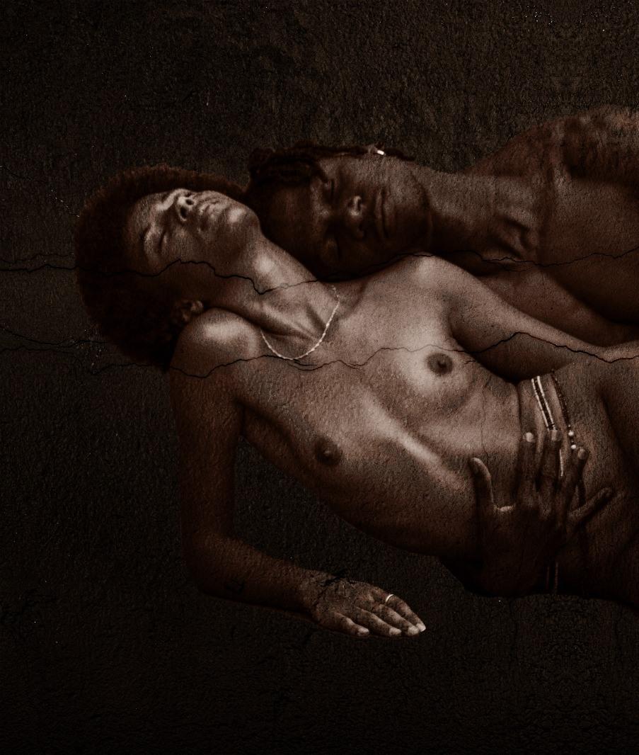 Linger at night Françoise Benomar Contemporary African photography nude sepia For Sale 1