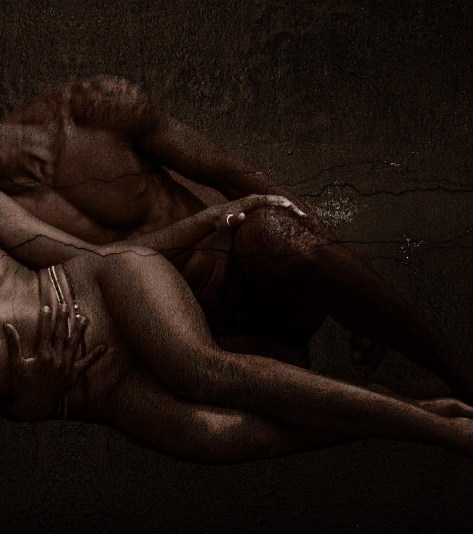 Linger at night Françoise Benomar Contemporary African photography nude sepia For Sale 2