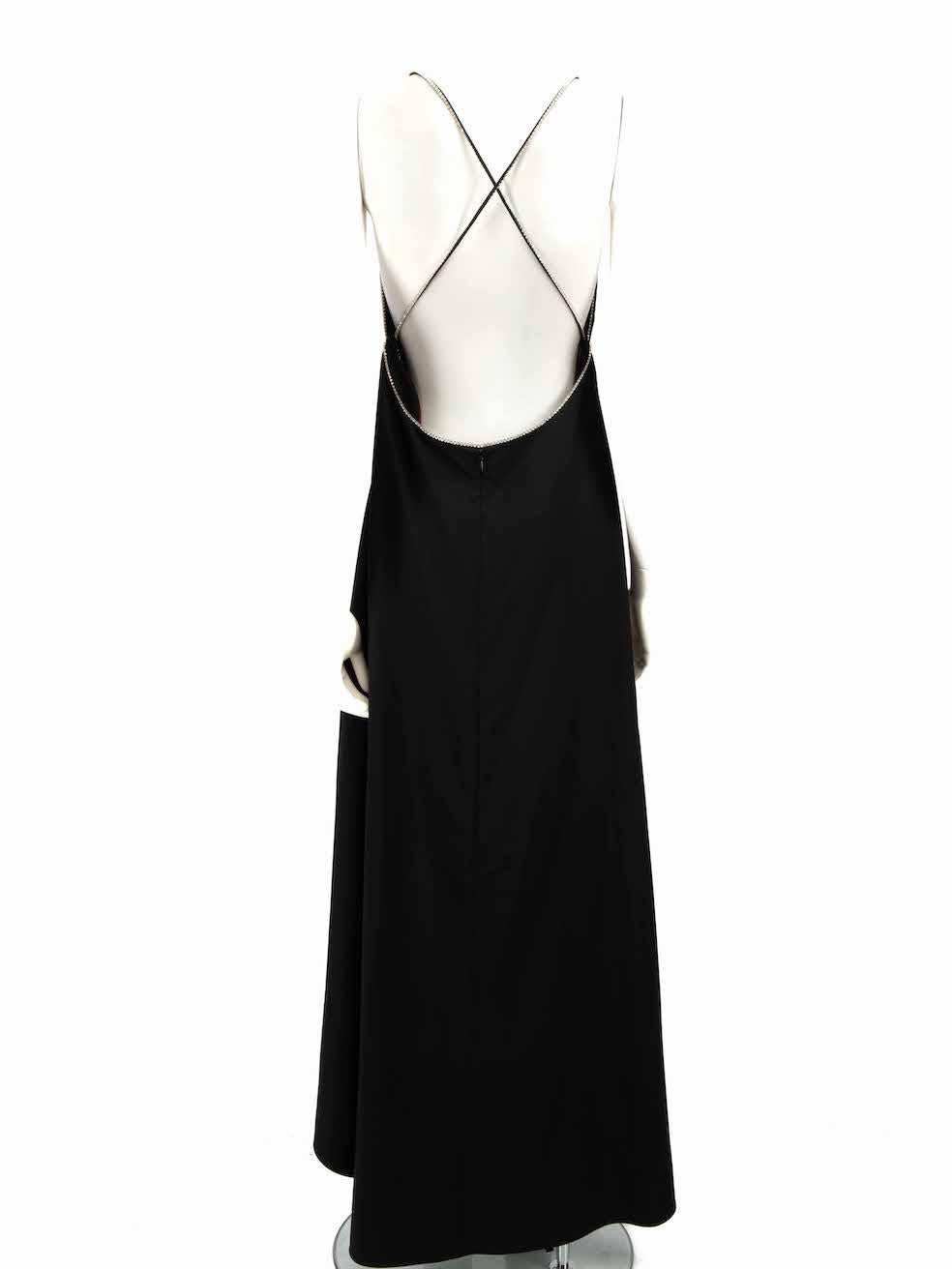Francoise Schwarzes kristallverziertes Woll-Slipkleid Größe XXL im Zustand „Neu“ im Angebot in London, GB