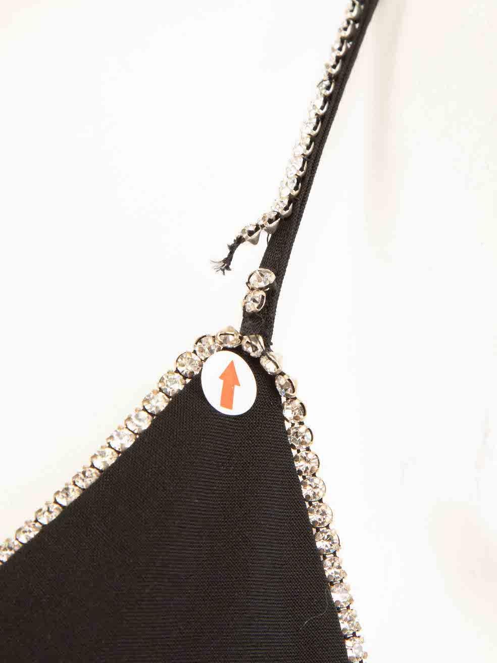 Francoise Schwarzes kristallverziertes Woll-Slipkleid Größe XXL Damen im Angebot