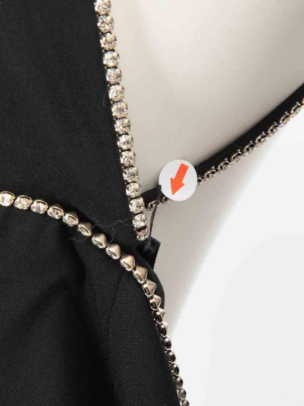 Francoise Schwarzes kristallverziertes Woll-Slipkleid Größe XXL im Angebot 1