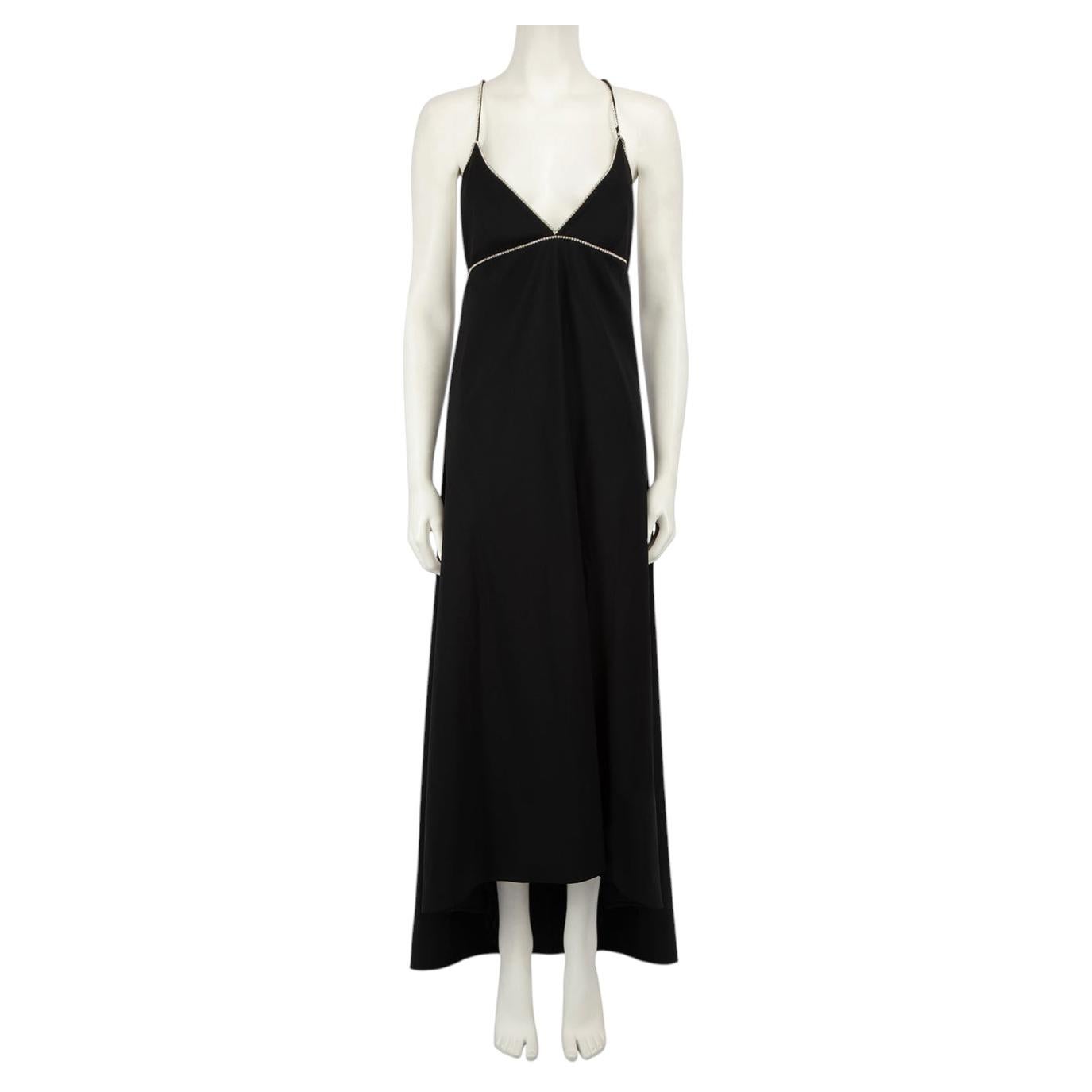 Françoise Black Crystal Embellished Wool Slip Dress Size XXL