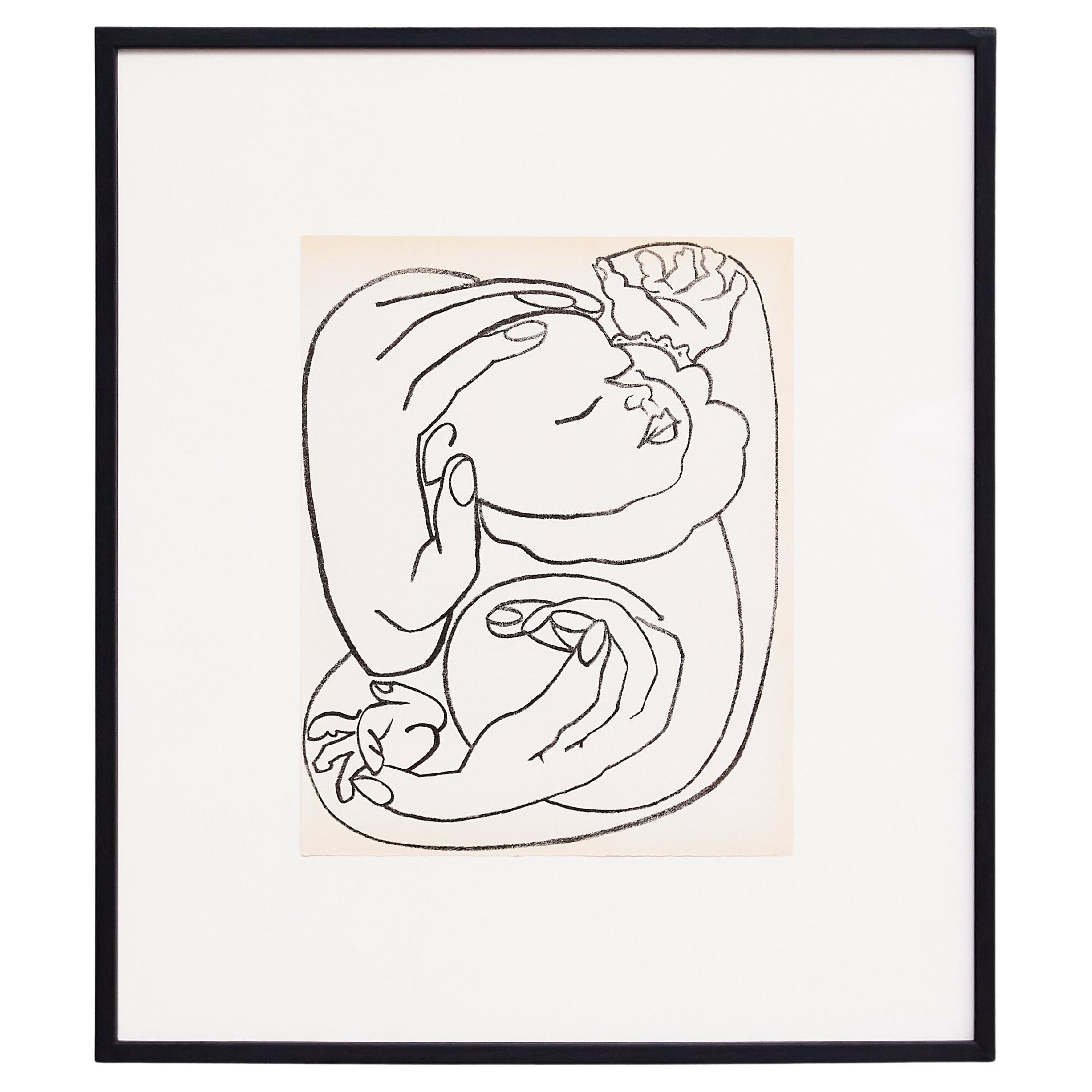 Lithographie de Françoise Gilot "Pages D'amour", 1951 en vente