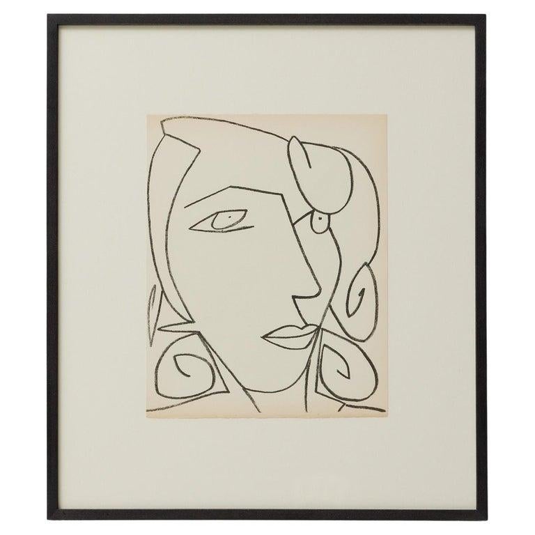 Françoise Gilot original lithograph 'Portrait of a Woman'. 

From the poetry book 