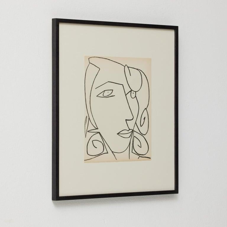 Françoise Gilot Lithograph 'Portrait of a Woman', 1951 Moderno de mediados de siglo en venta