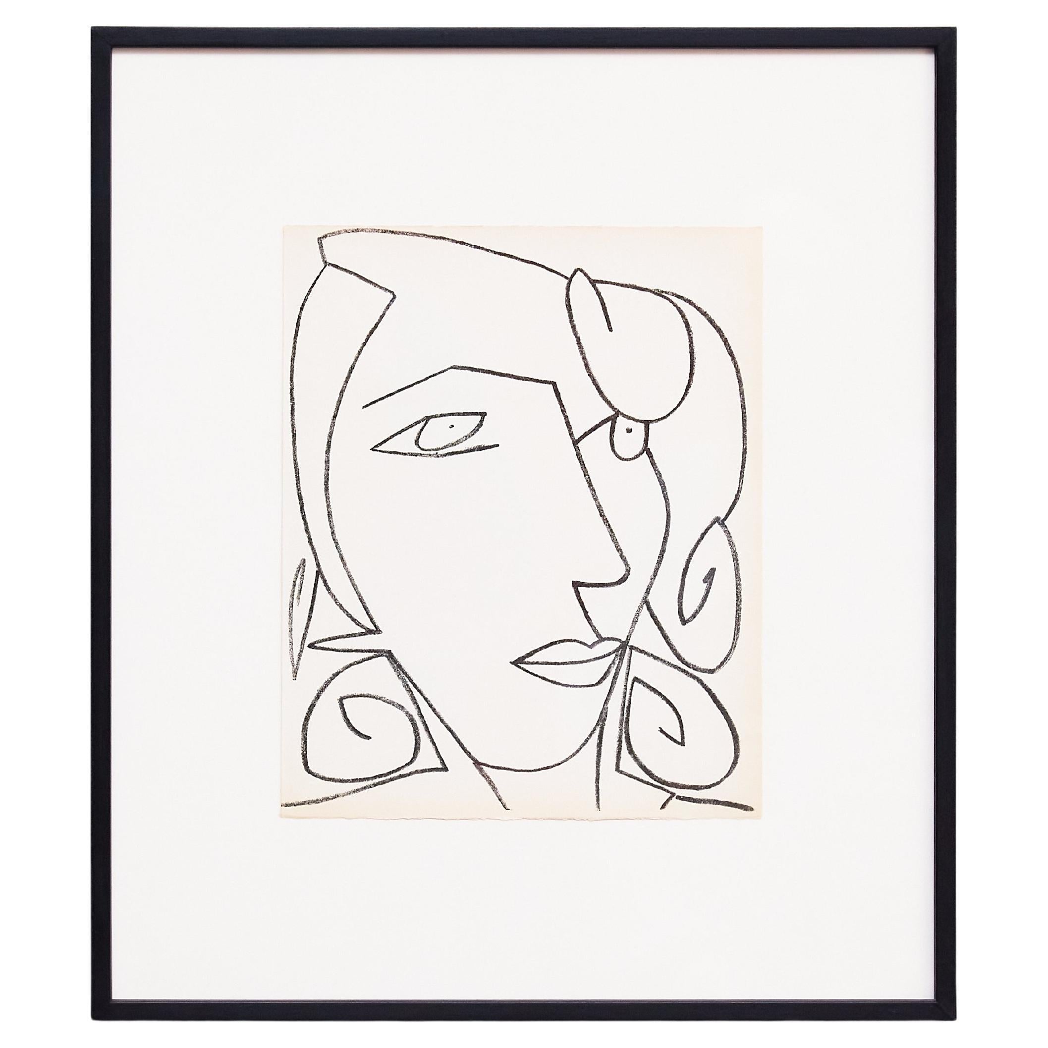 Françoise Gilot Lithographie "Porträt einer Frau", 1951