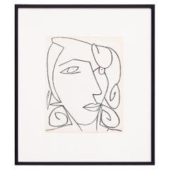 Retro Françoise Gilot Lithograph 'Portrait of a Woman', 1951