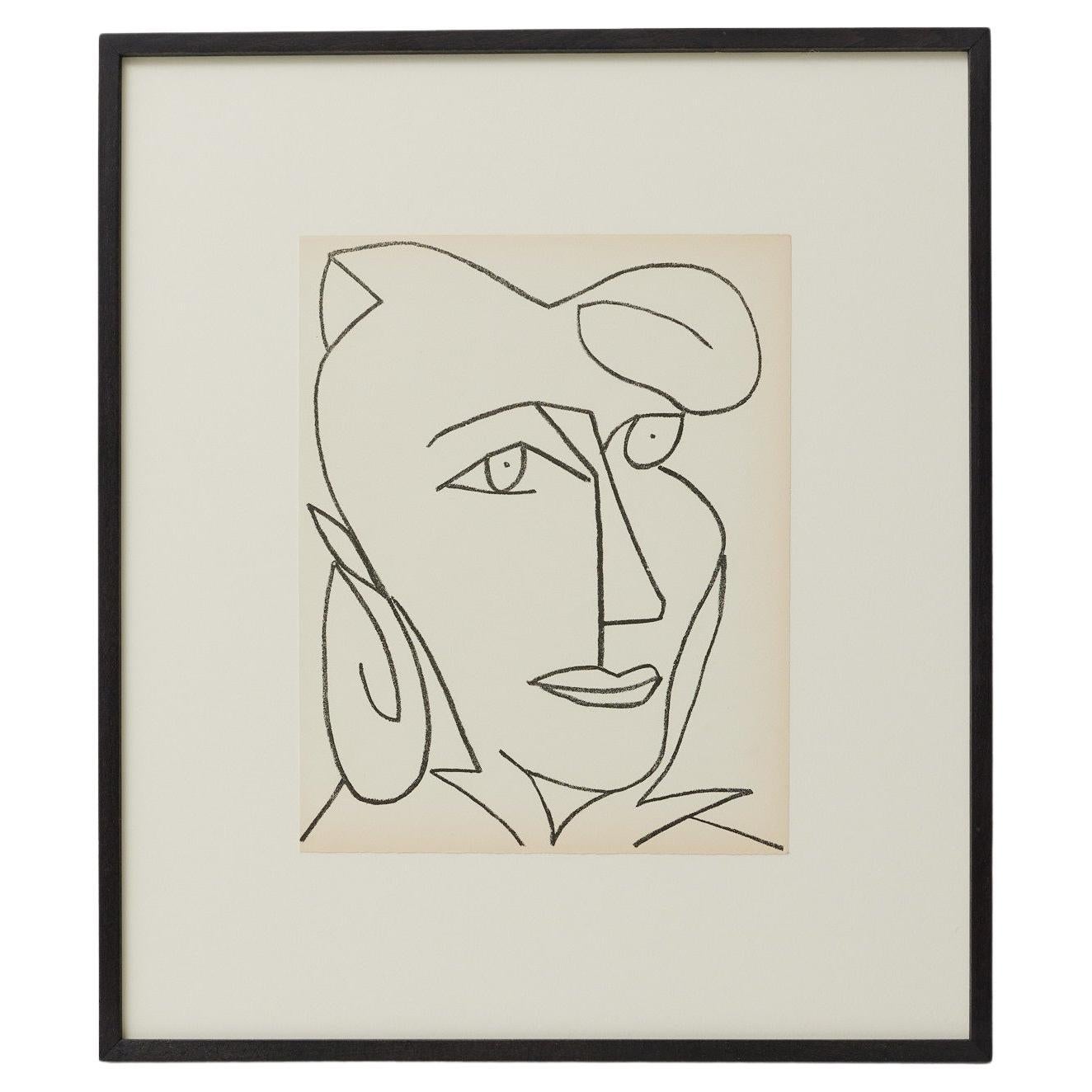 Françoise Gilot Litografía "Retrato de mujer", 1951