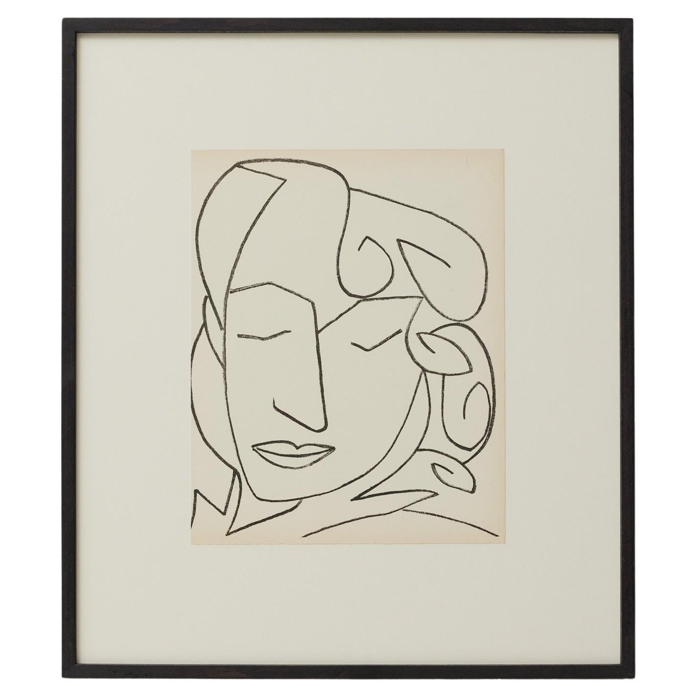 Françoise Gilot Litografía "Retrato de mujer", 1951