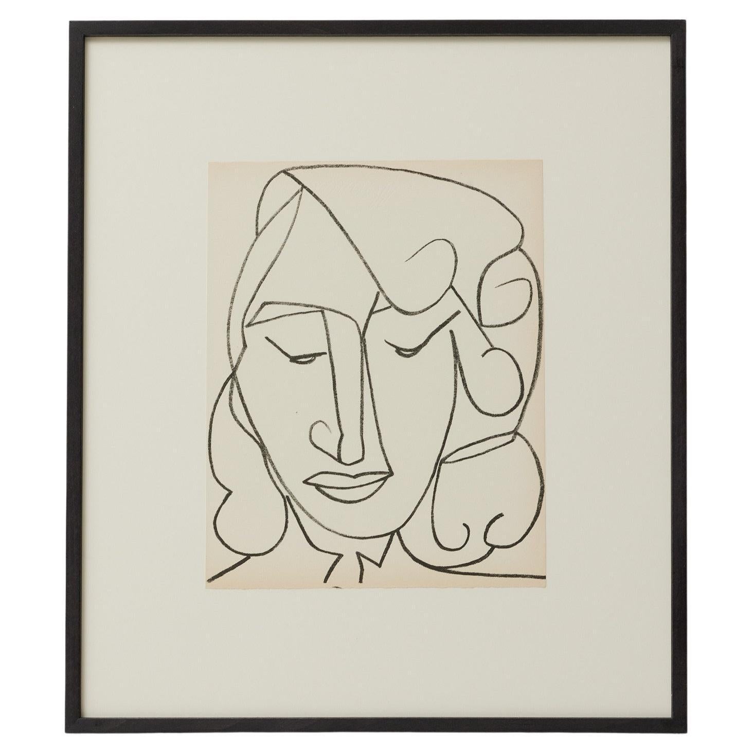 Françoise Gilot Litografia "Ritratto di donna", 1951