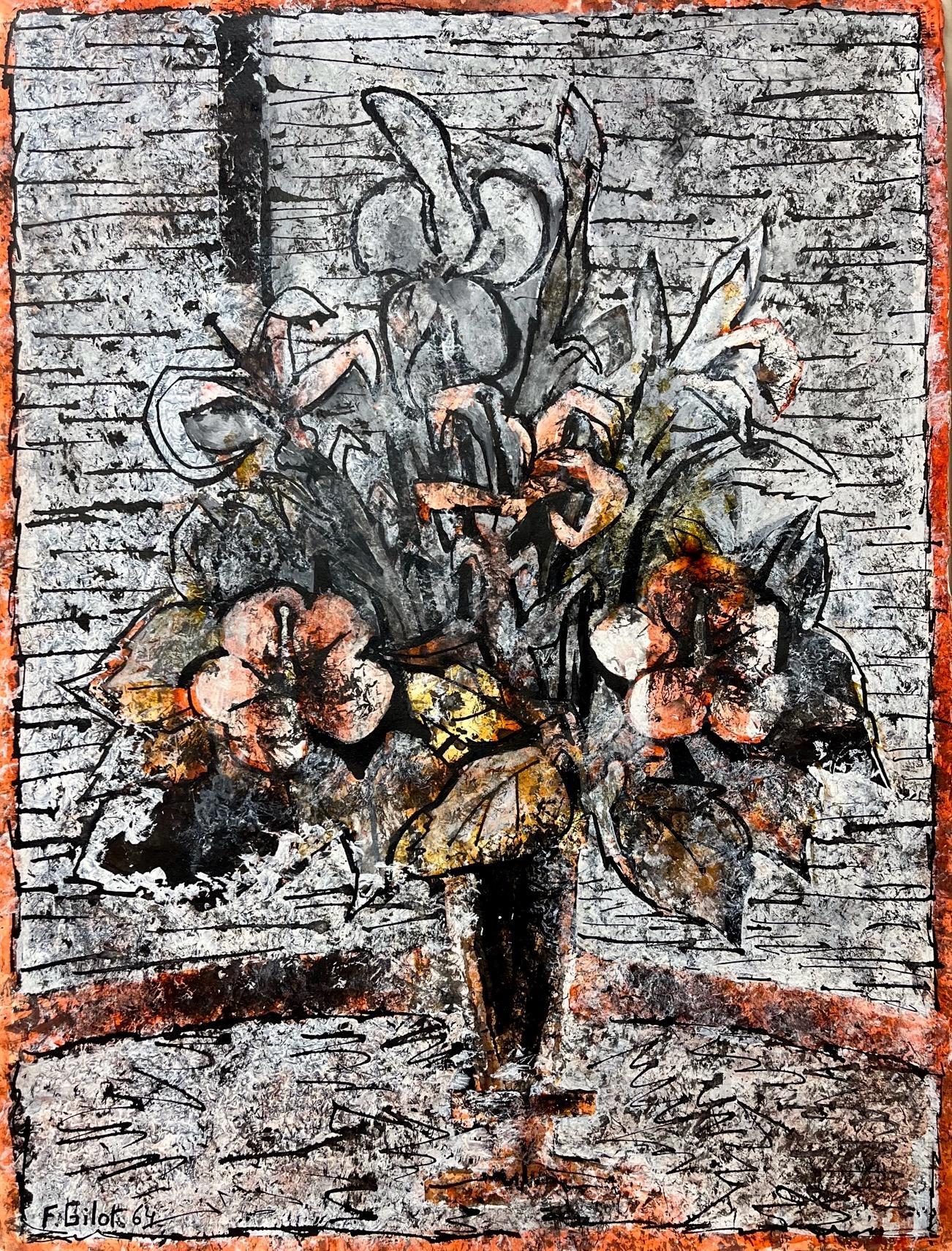 Fleurs fraîchement coupées dans un vase - Painting by Françoise Gilot