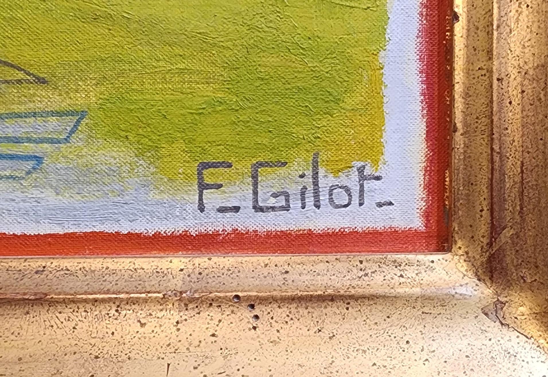 Dans une clé jaune, peinture à l'huile originale d'une grande artiste féminine, Picasso - Painting de Françoise Gilot