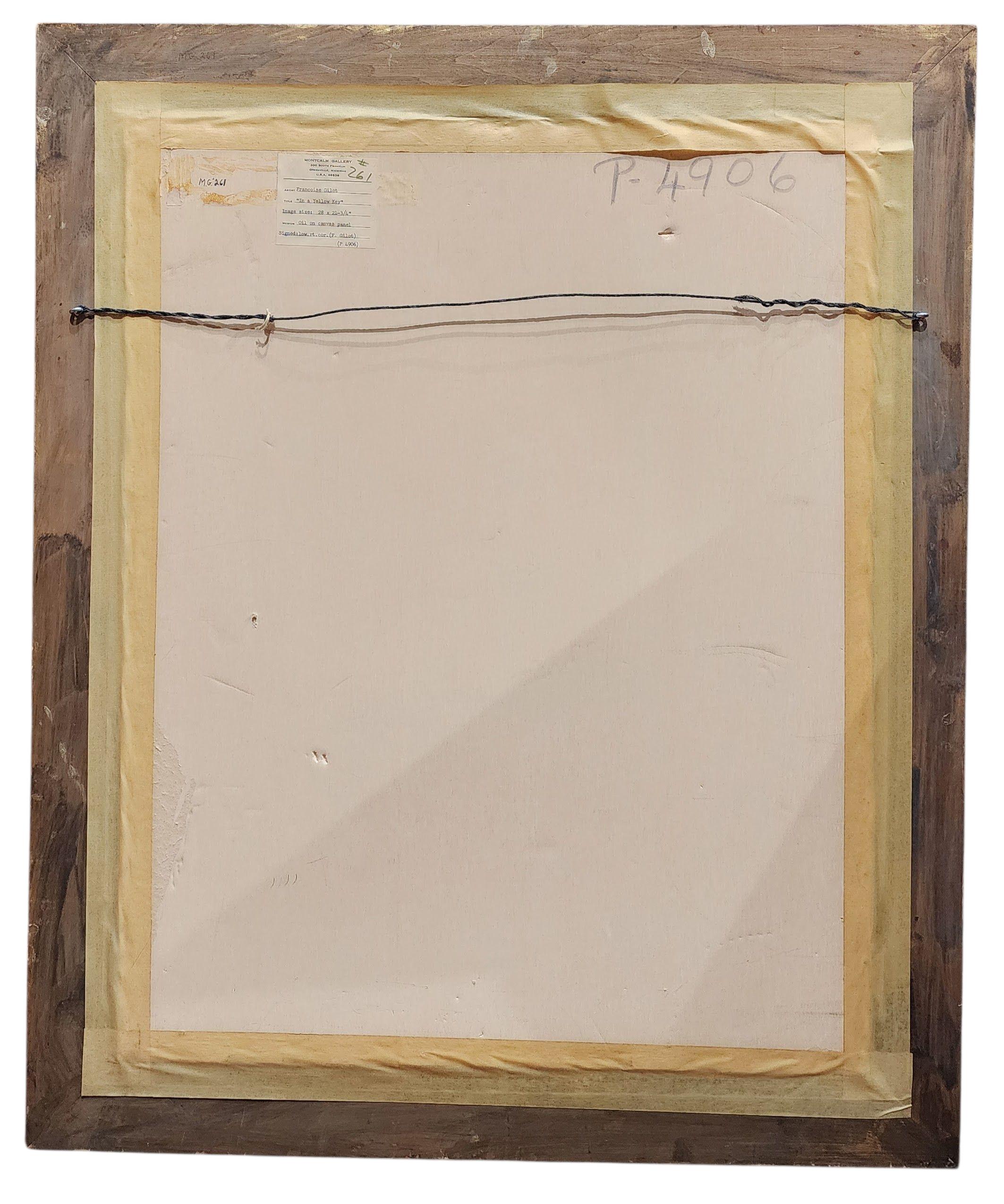 Dans une clé jaune, peinture à l'huile originale d'une grande artiste féminine, Picasso - Moderne Painting par Françoise Gilot