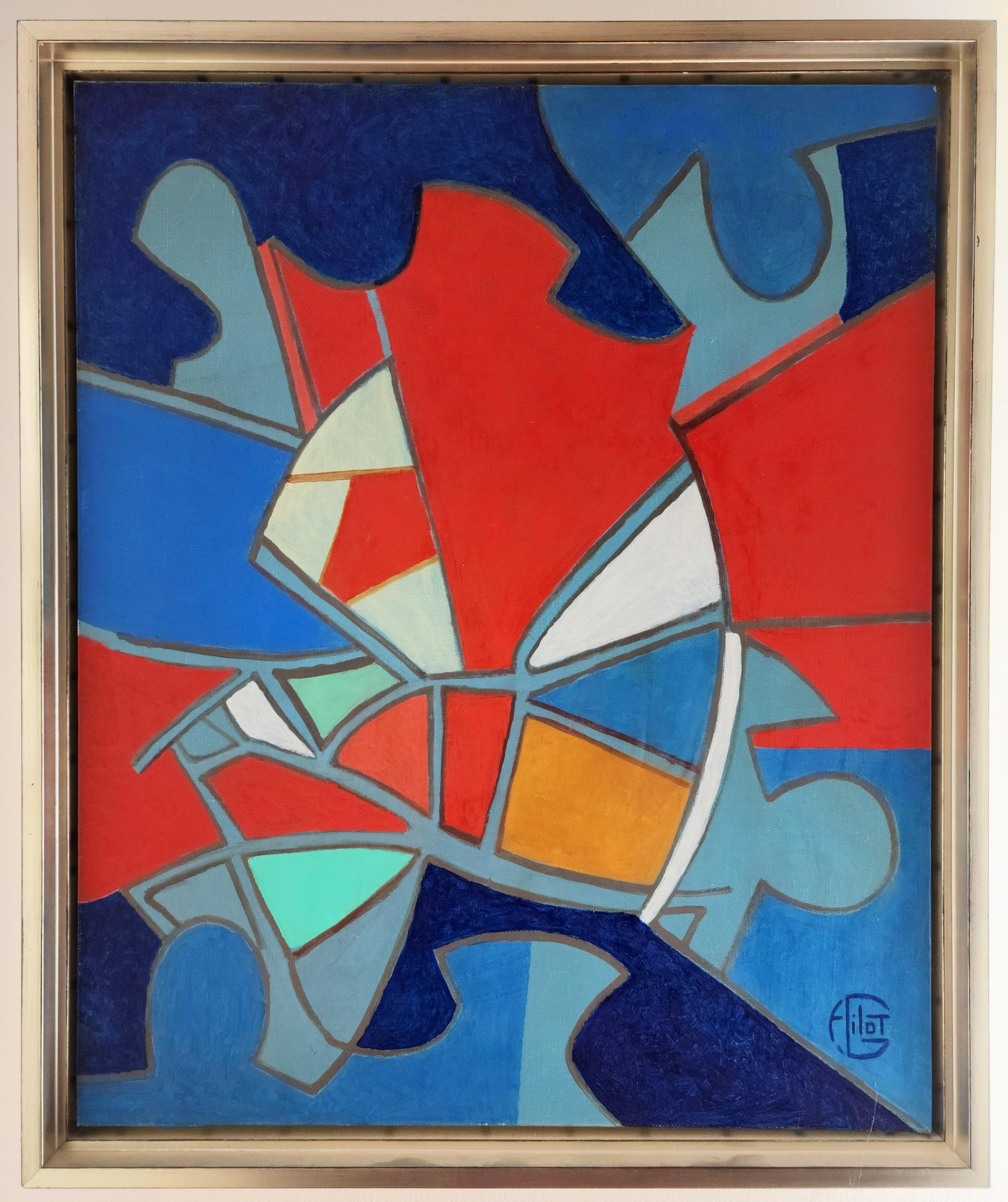 Picnic, 2013 Olio originale su tela di Francoise Gilot - Painting Moderno di Françoise Gilot