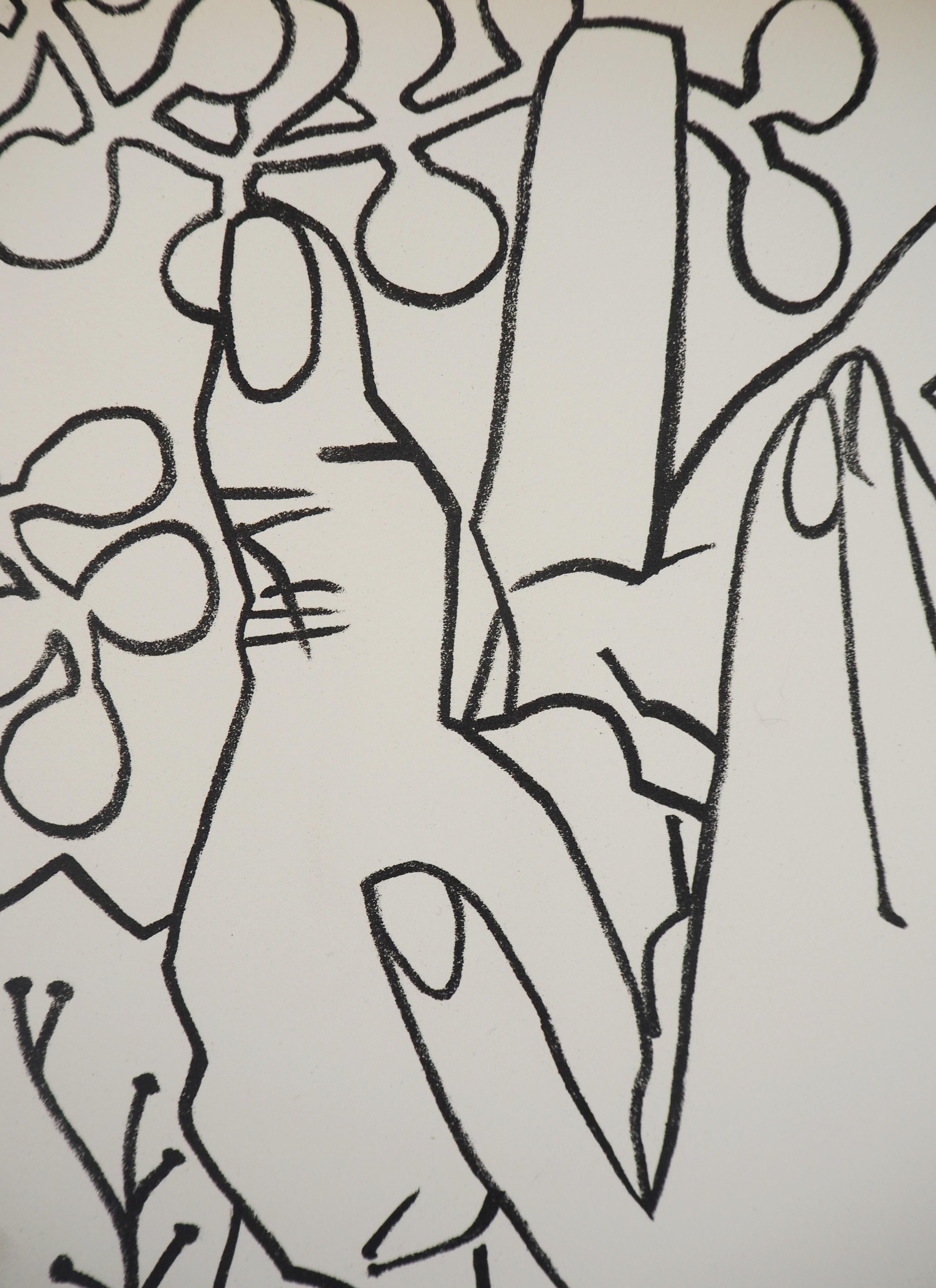Caress, 1951 - Original lithograph - Print by Françoise Gilot