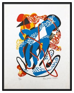 Francoise Gilot Color Lithograph Hand Signed Sur La Pierre Modern Abstract Art