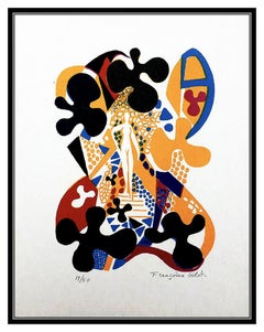 Francoise Gilot Color Lithograph Hand Signed Sur La Pierre Nude Female Abstract
