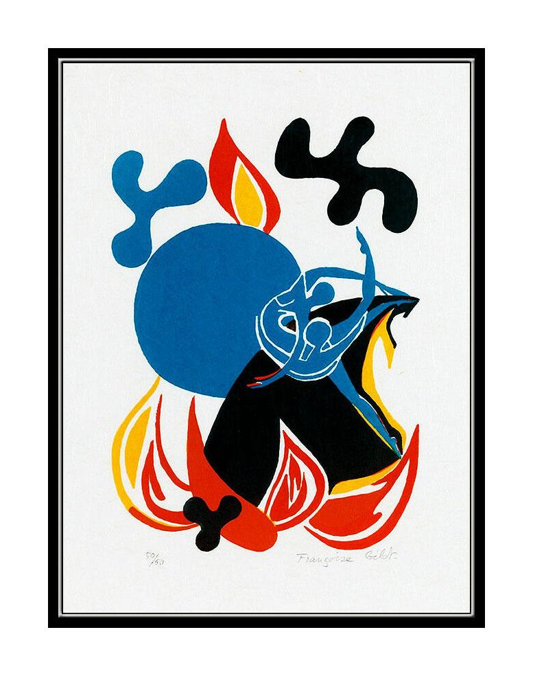 Francoise Gilot Original Sur La Pierre Lithograph Hand Signed Abstract Dance Art - Print by Françoise Gilot