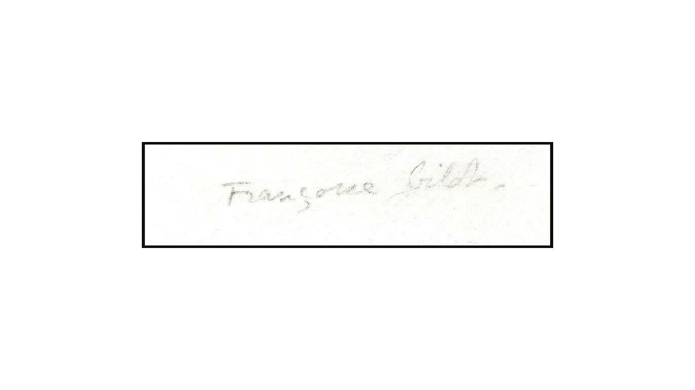 Francoise Gilot Original Sur La Pierre Lithograph Hand Signed Abstract Dance Art - Black Figurative Print by Françoise Gilot