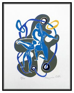 Francoise Gilot Sur La Pierre Color Lithograph Hand Signed Nude Portrait Artwork