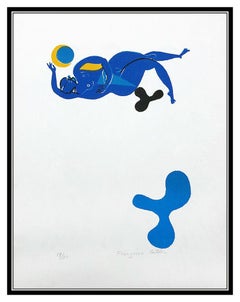 Francoise Gilot Sur La Pierre Poems Color Lithograph Hand Signed Nude Artwork