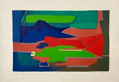 Arte Abstracto Francés Litografía Modernista Hacia el Atardecer Francoise Gilot, Mourlot