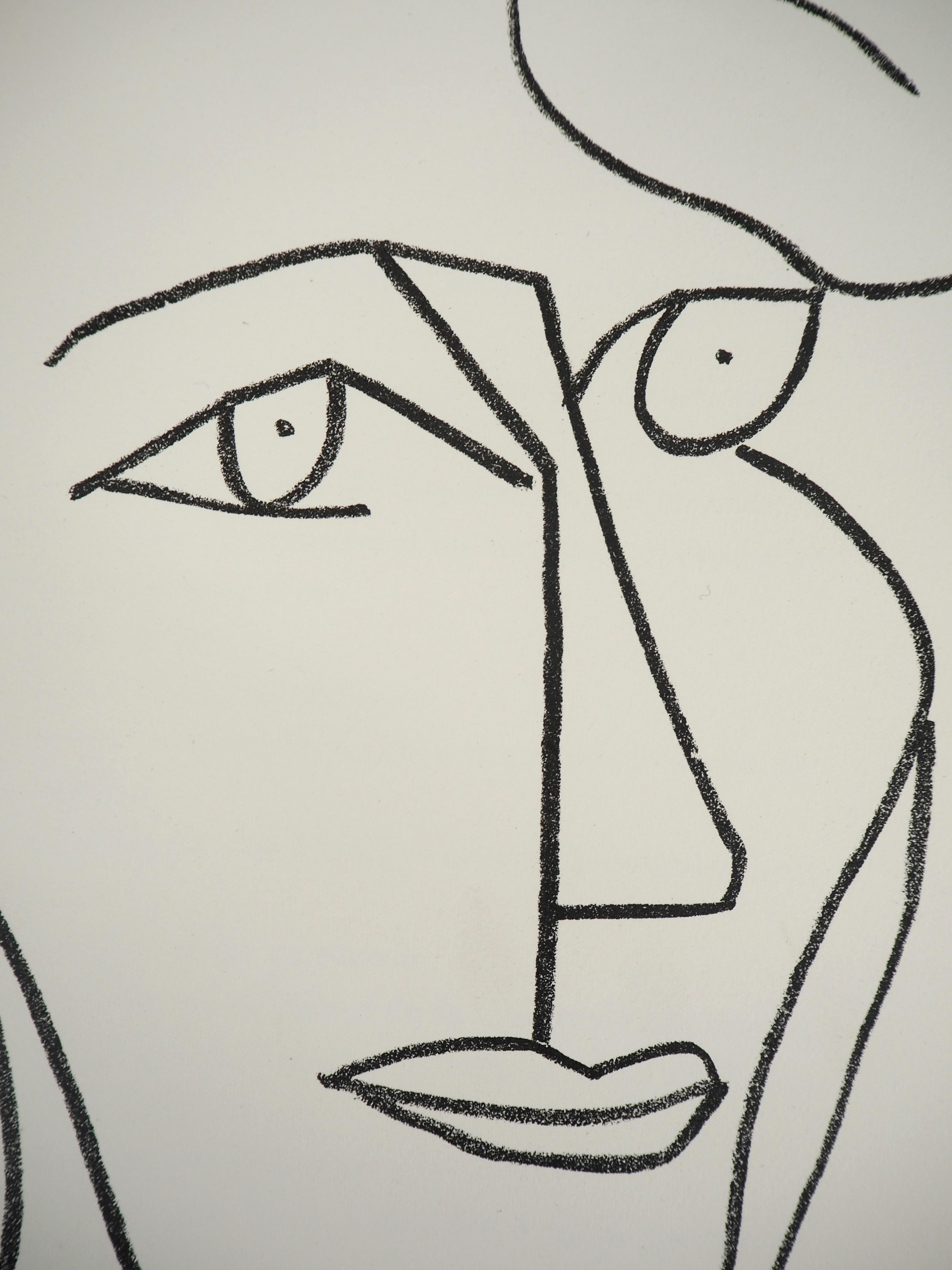 Ritratto di donna, 1951 - litografia originale - Print di Françoise Gilot