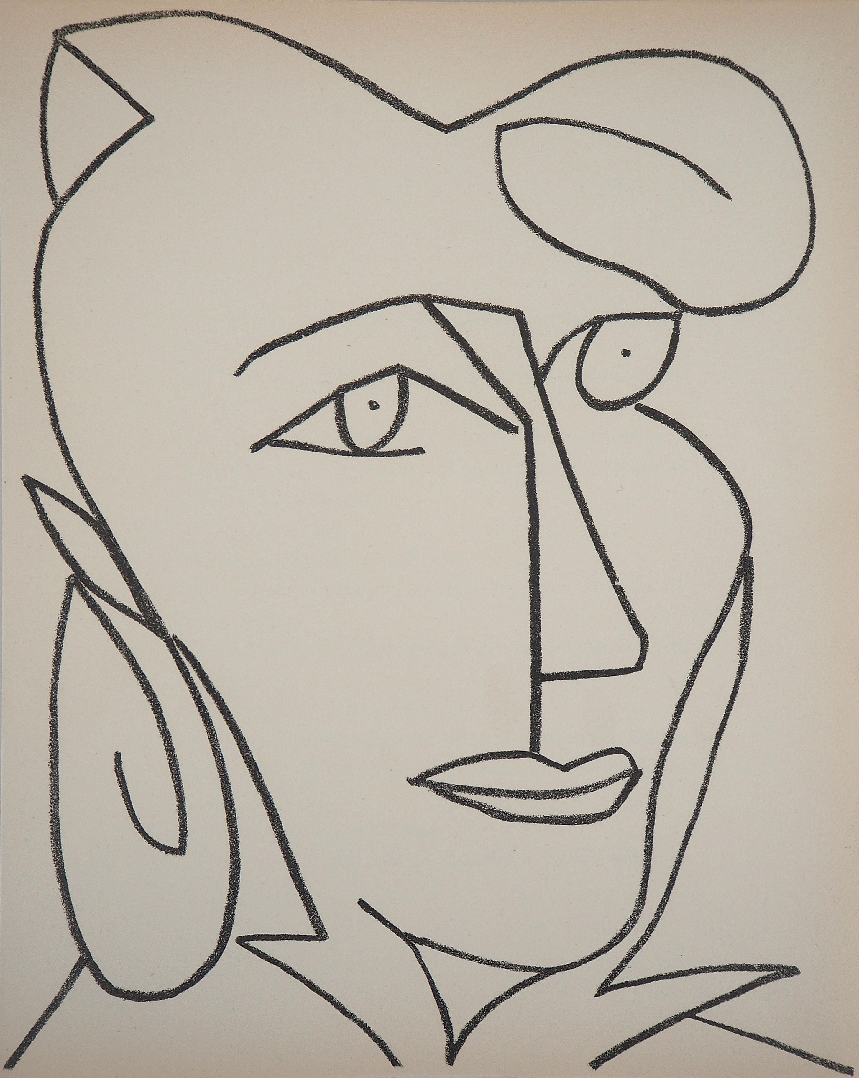 Portrait Print di Françoise Gilot - Ritratto di donna, 1951 - litografia originale