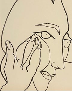 Portrait of a Woman Original French Mourlot Modernist Lithograph Francoise Gilot