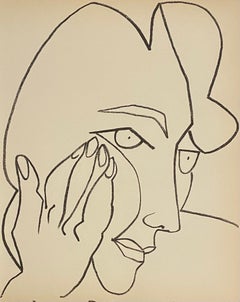 Portrait of a Woman Original French Mourlot Modernist Lithograph Francoise Gilot