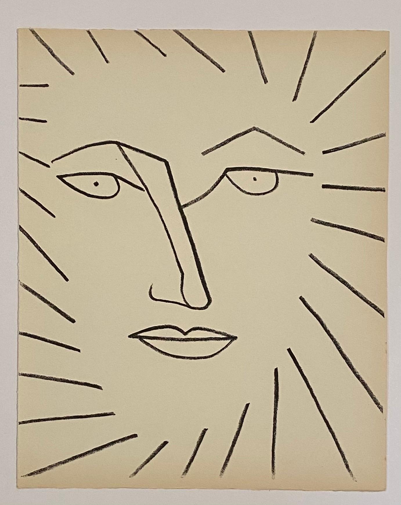 Portrait of Woman, Original French Mourlot Modernist Lithograph Francoise Gilot - Print by Françoise Gilot