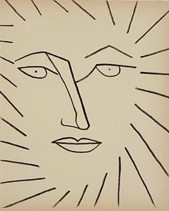 Portrait of Woman, Original French Mourlot Modernist Lithograph Francoise Gilot