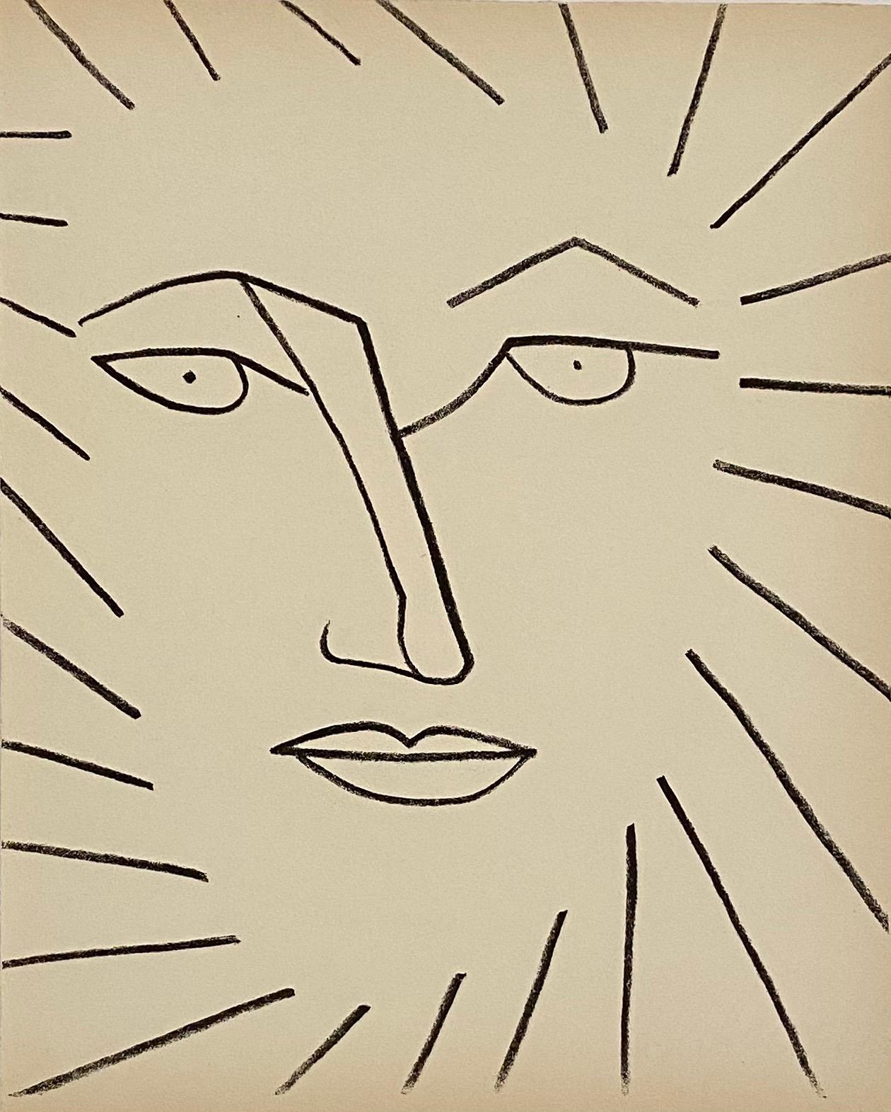Françoise Gilot Figurative Print - Portrait of Woman, Original French Mourlot Modernist Lithograph Francoise Gilot