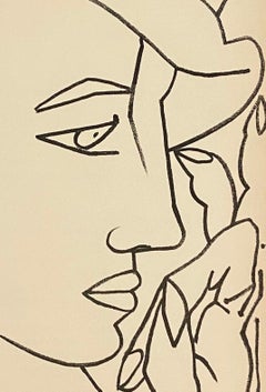 Portrait Woman Original French Mourlot Modernist Lithograph 1951 Francoise Gilot