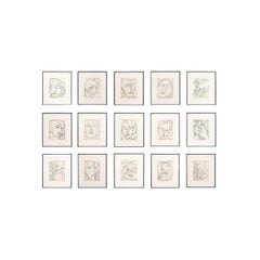 Set of 15 Original Framed Lithographs by Françoise Gilot, Mourlot, Paris, 1951