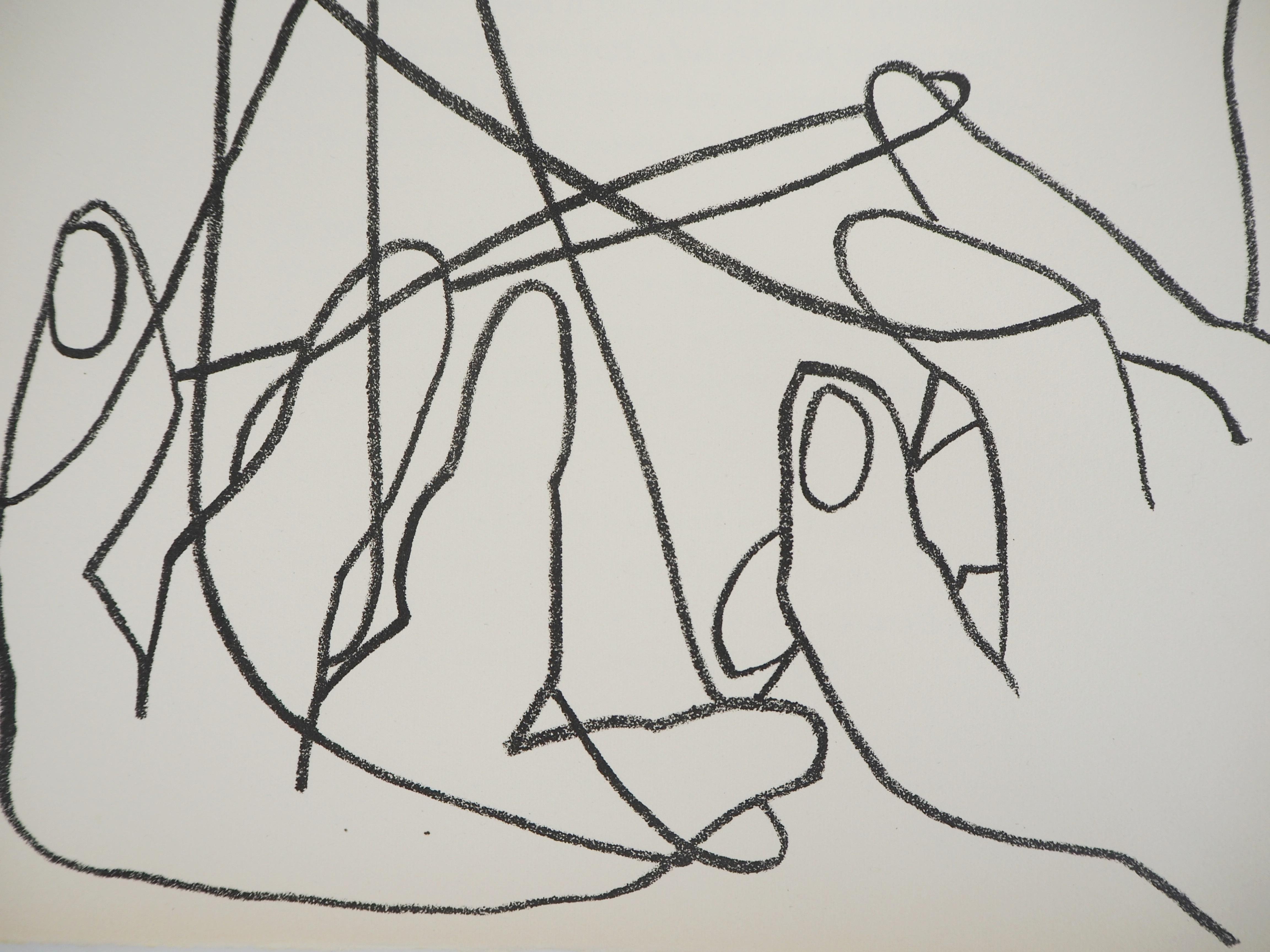 String Games, 1951 - Original lithograph (Mel Yoakum, #8) - Print by Françoise Gilot
