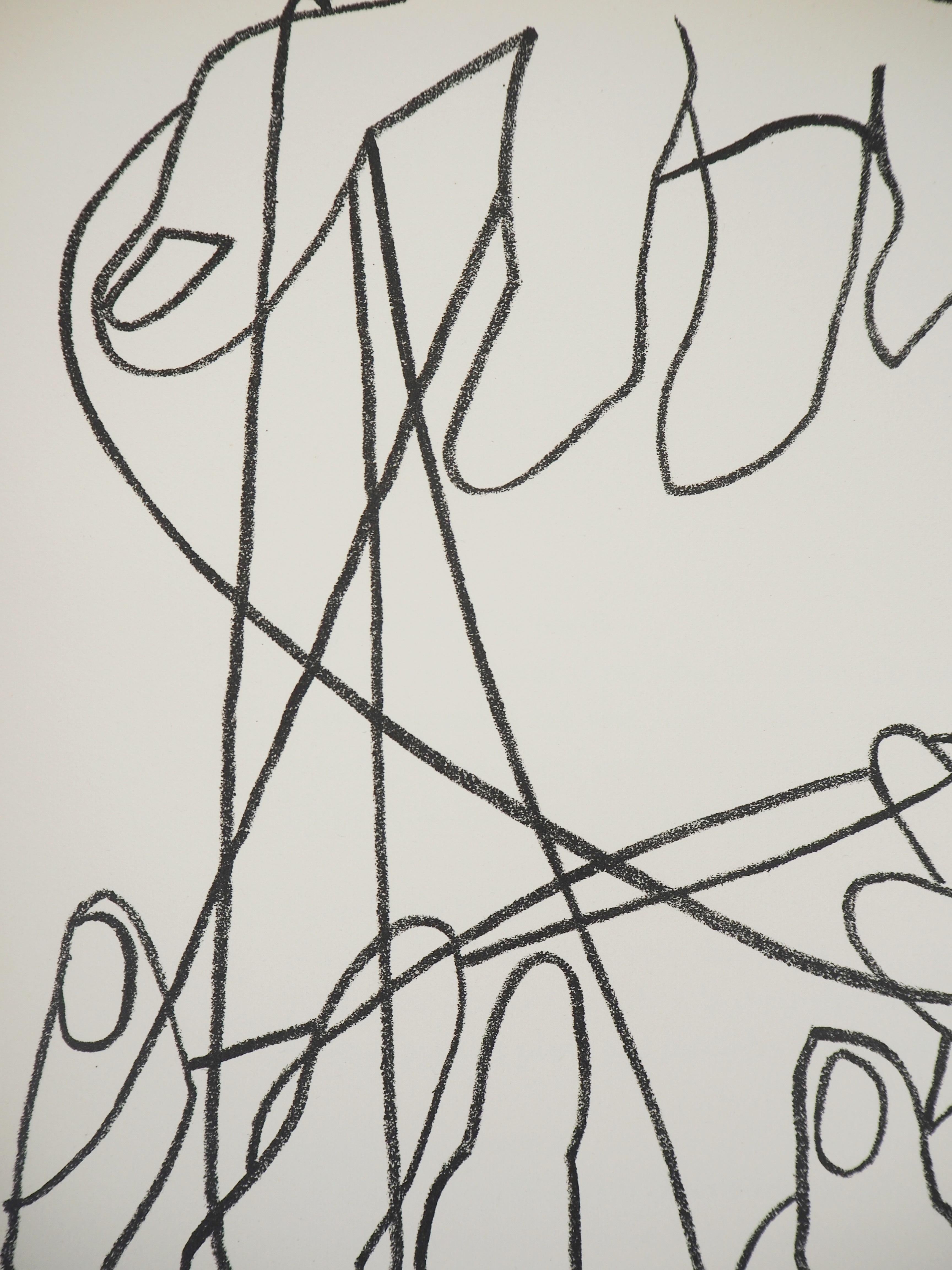 String Games, 1951 - Original lithograph (Mel Yoakum, #8) - Modern Print by Françoise Gilot