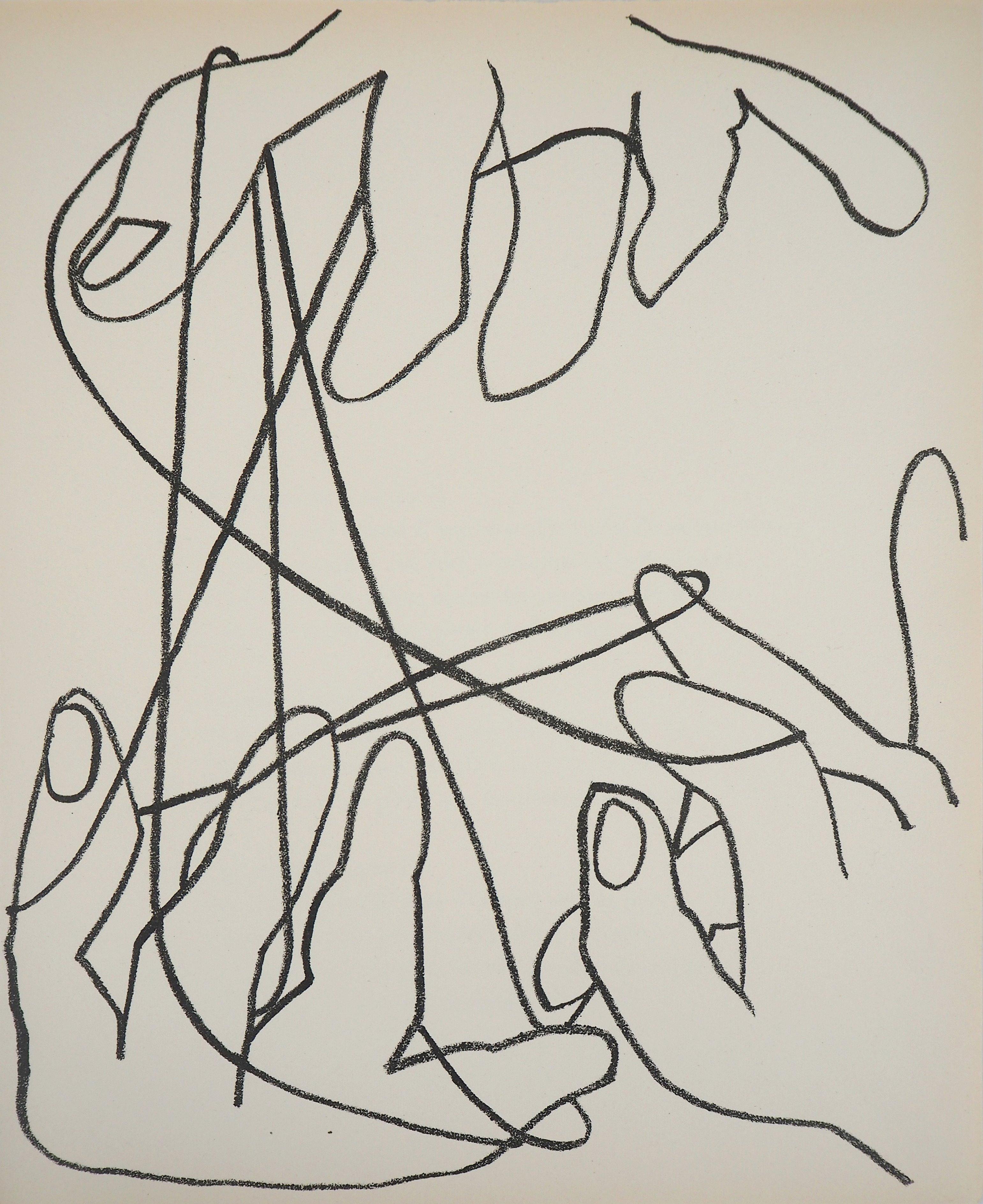 Françoise Gilot Figurative Print - String Games, 1951 - Original lithograph (Mel Yoakum, #8)