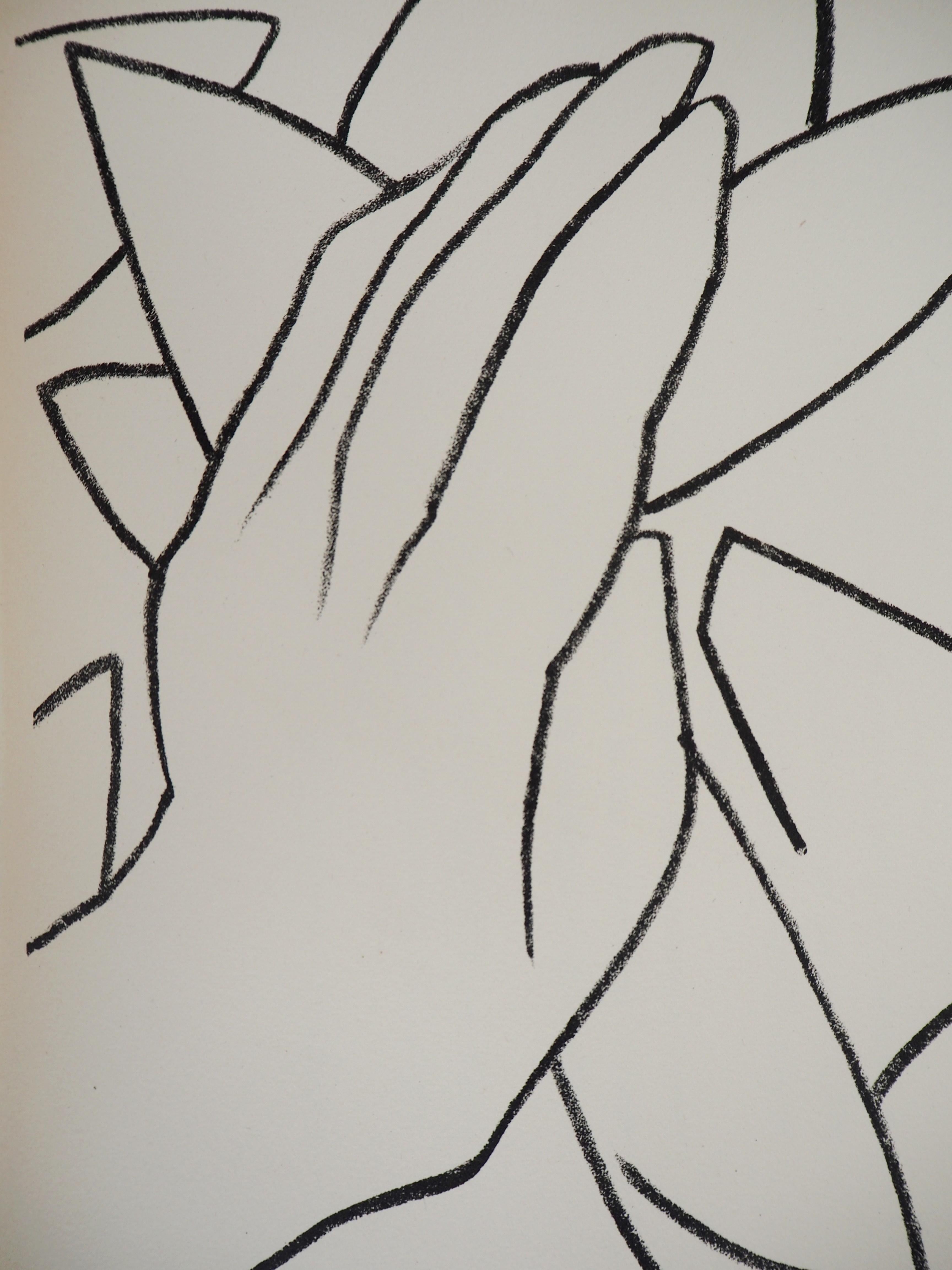 L'uomo nascosto, 1951 - Litografia originale - Print Moderno di Françoise Gilot