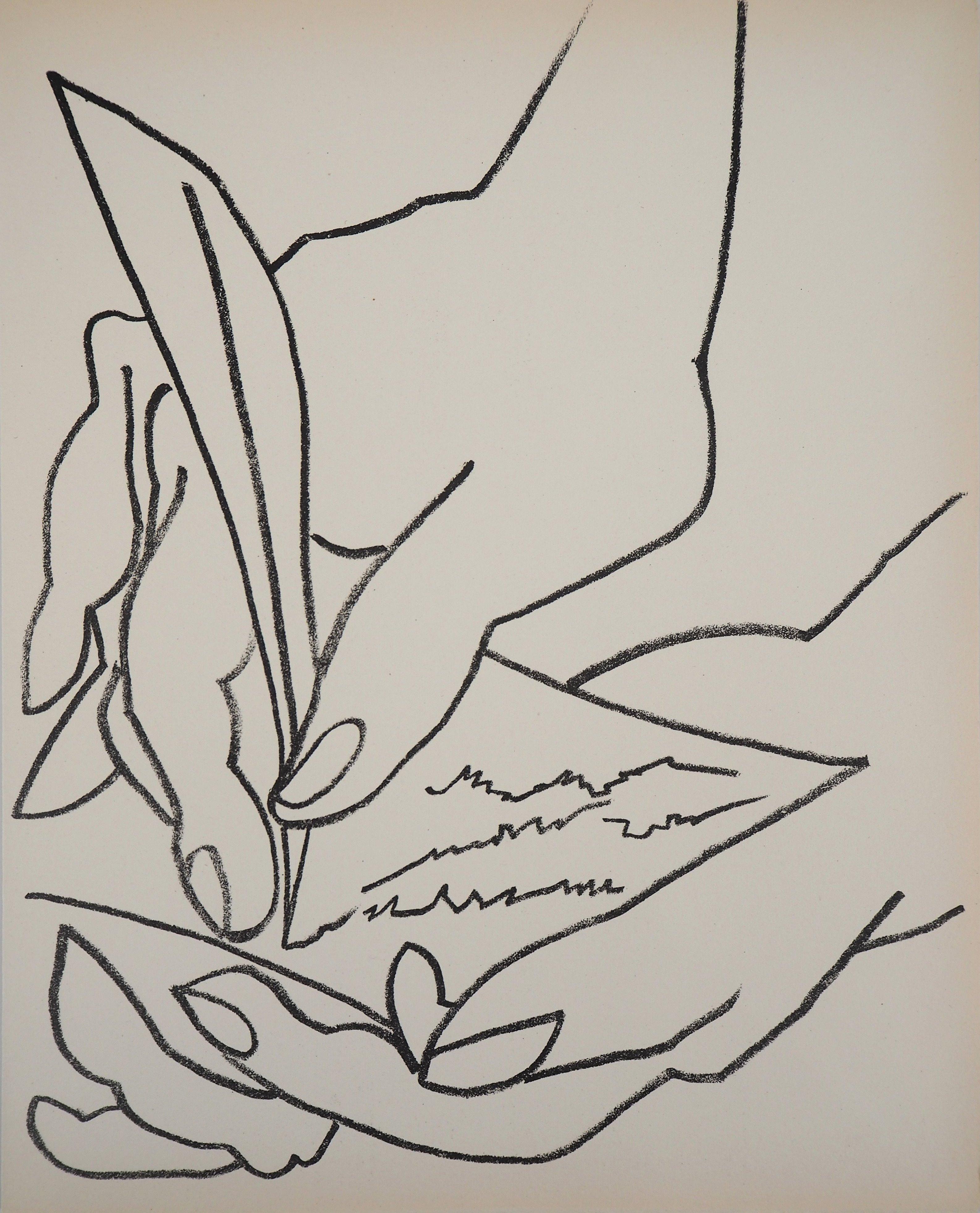 Figurative Print Françoise Gilot - The Love Letter, 1951 - Lithographie originale (Catalog raisonné Stone Echoes #8)