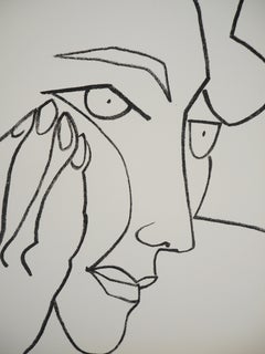 The pensive Lady, 1951 - Original lithograph