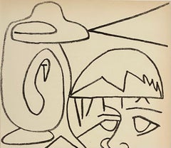 The Reader, Original French Mourlot Modernist Lithograph, 1950s Francois Gilot