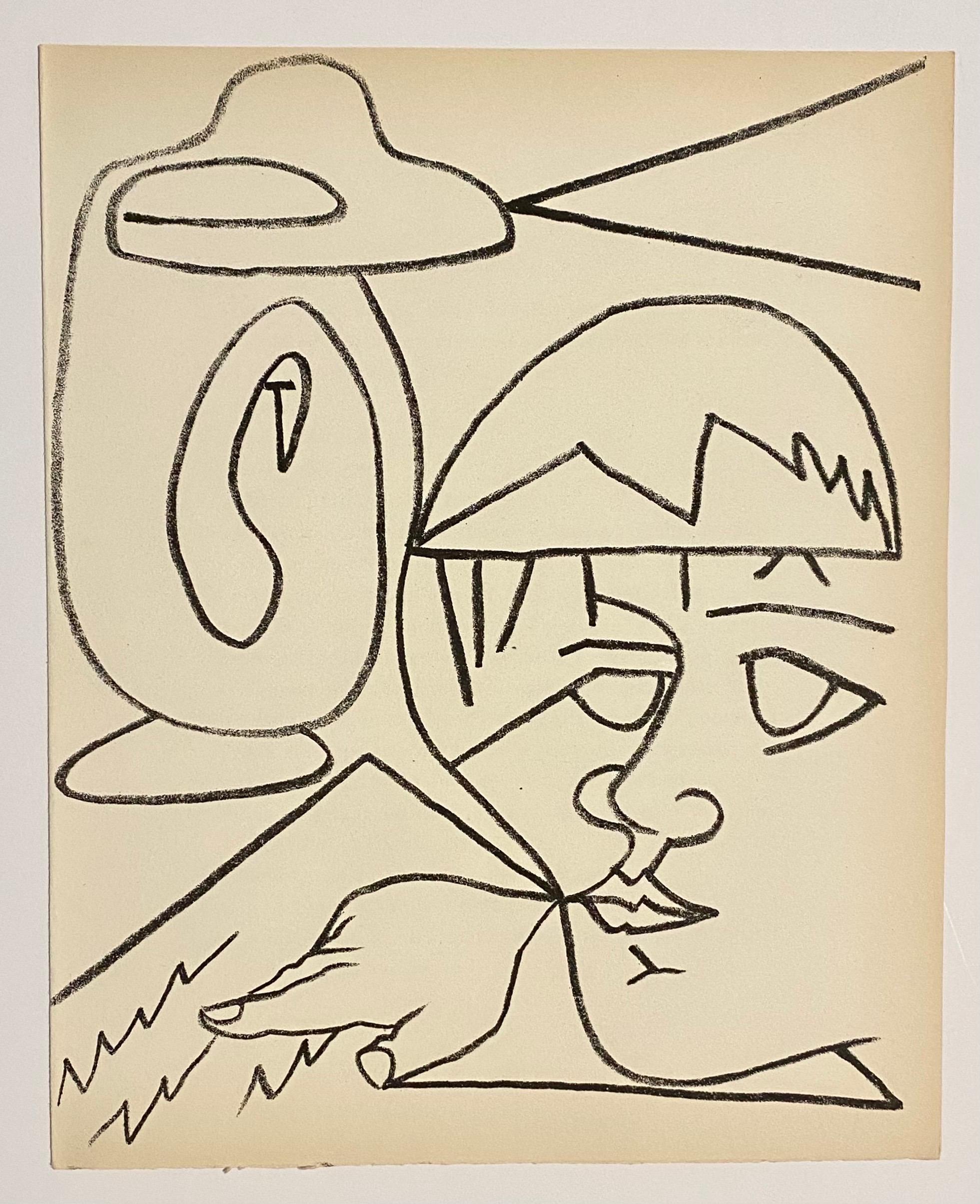 Rare vintage limited edition stone lithograph printed at Mourlot in Paris. This edition was signed in the portfolio and is not individually pencil signed or numbered. Francois Gilot, (1921-) studied English Literature at Cambridge University, and