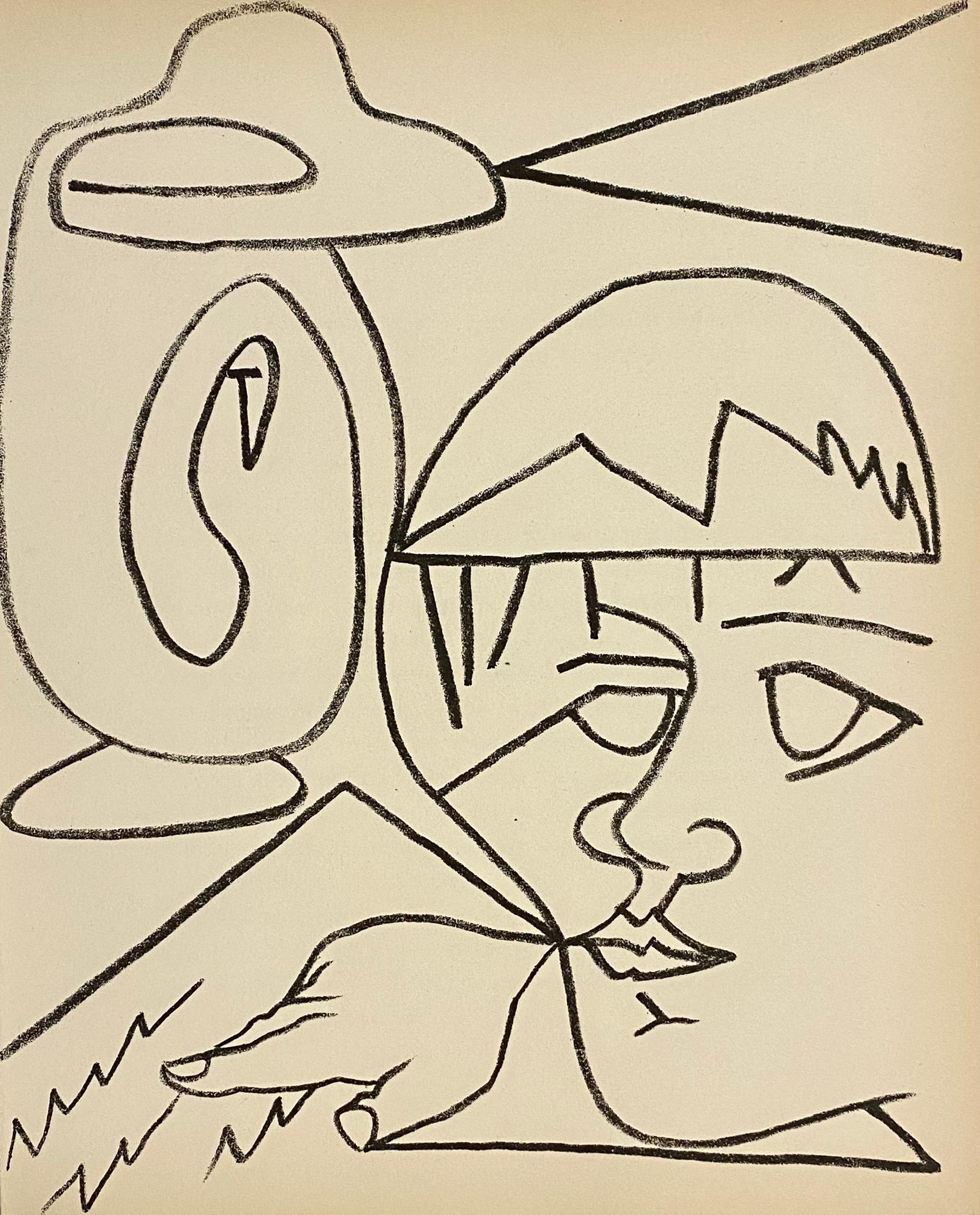 Françoise Gilot Figurative Print - The Reader, Original French Mourlot Modernist Lithograph, 1950s Francois Gilot