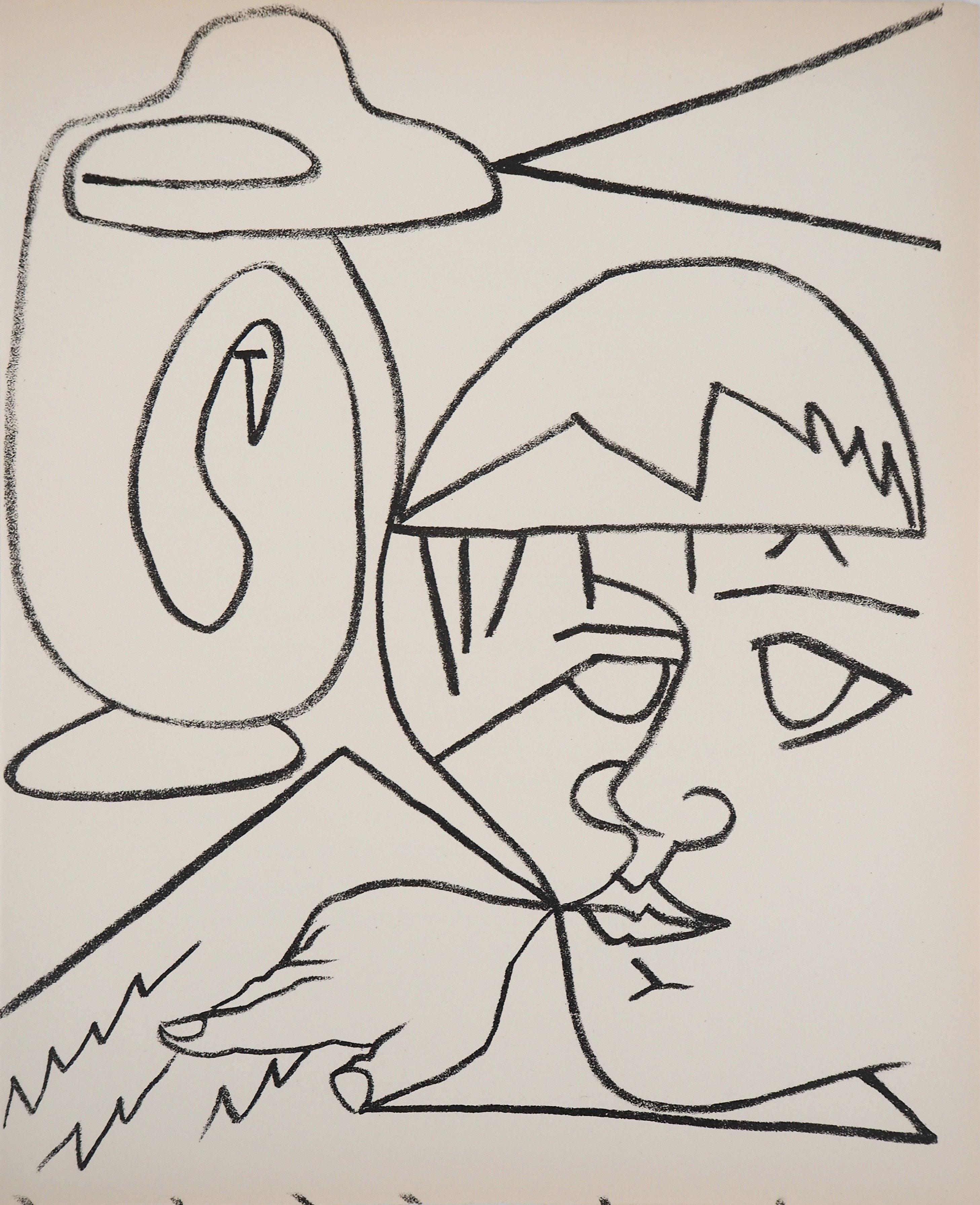 Figurative Print de Françoise Gilot - La lectura, 1951 - Litografía original de Mourlot
