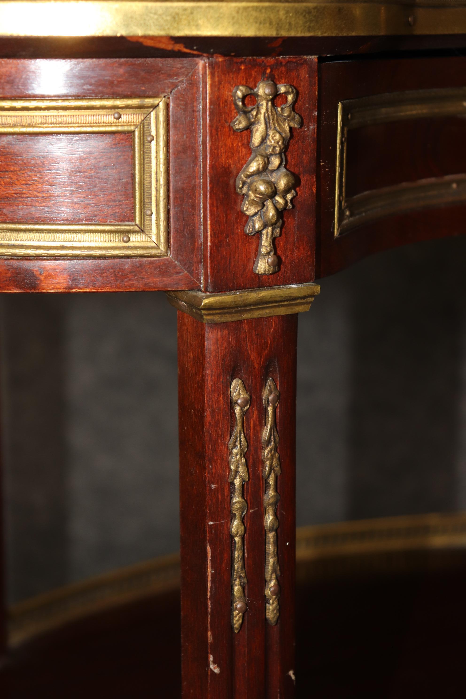 Francoise Linke Attributed Marble Top Louis XV Bronze Mounted End Tables For Sale 4
