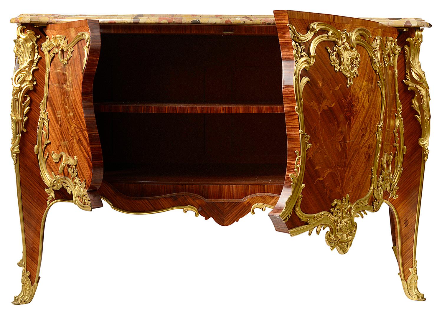 Francoise Linke Signed Bombe Commode, Late 19th Century For Sale 1