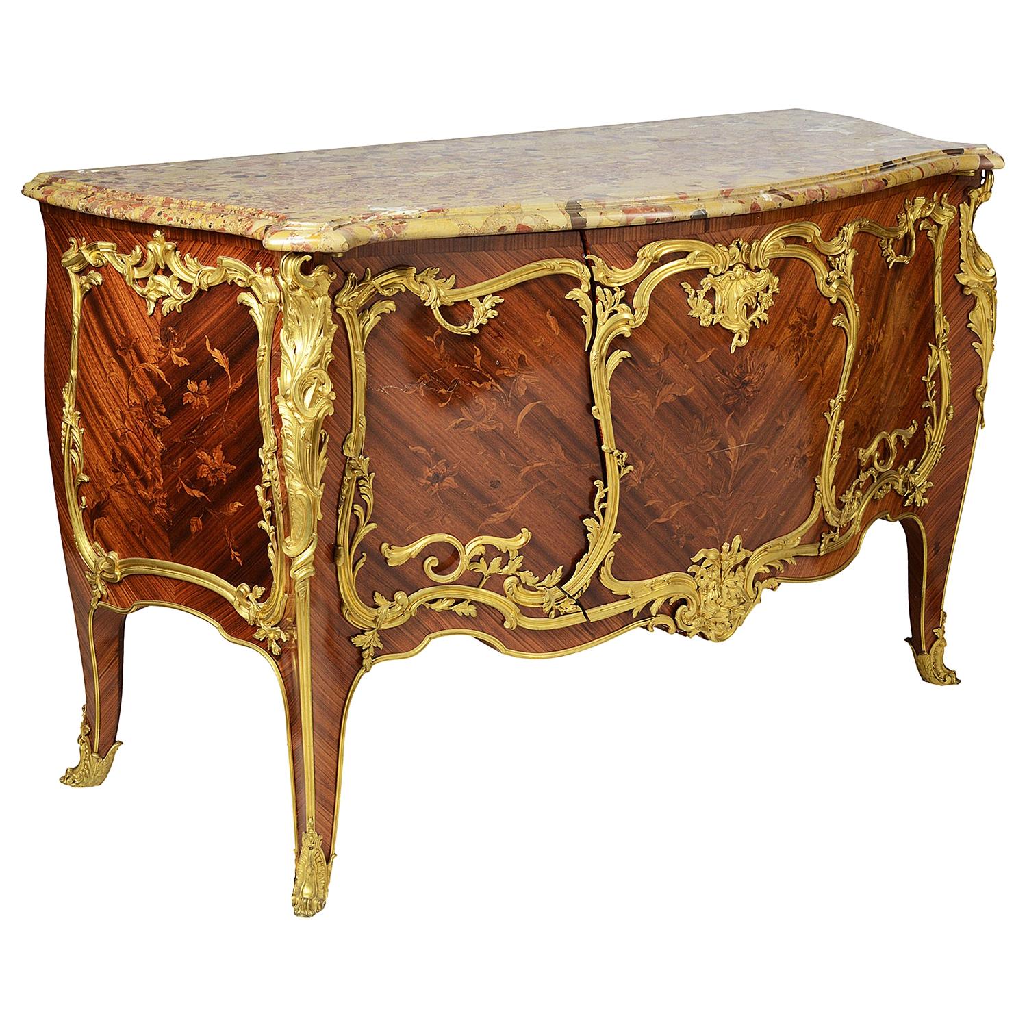 Francoise Linke Signed Bombe Commode, Late 19th Century For Sale